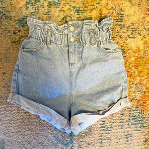 Topshop High Waist Moto Mom Shorts Size 6